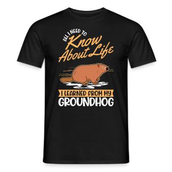 Marmot Groundhog Day Woodchuck - Men's T-Shirt - black - Front - AI Model Male 178 light (178cm)