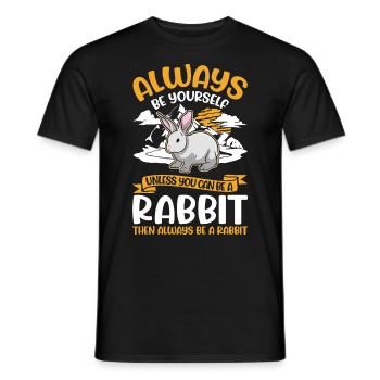 Rabbit Bunny Rabbit Rabbit - Men's T-Shirt - black - Front - AI Model Male 178 light (178cm)