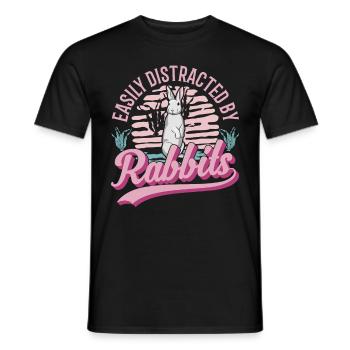 Easily distracted by Rabbits Rabbit - Men's T-Shirt - black - Front - AI Model Male 178 light (178cm)