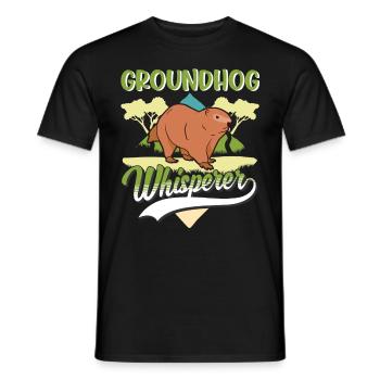 Groundhog Whisperer Groundhog Woodhog Marmot - Men's T-Shirt - black - Front - AI Model Male 178 light (178cm)