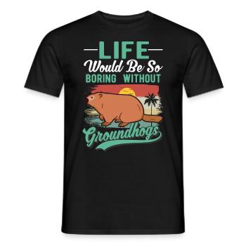 Murmeltier Groundhog Day Waldmurmeltier - Männer T-Shirt - Schwarz - Vorne - AI Model Male 178 light (178cm)