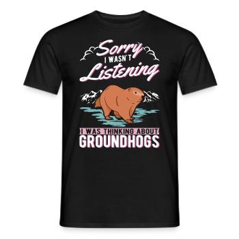 Murmeltier Groundhog Day Waldmurmeltier - Männer T-Shirt - Schwarz - Vorne - AI Model Male 178 light (178cm)