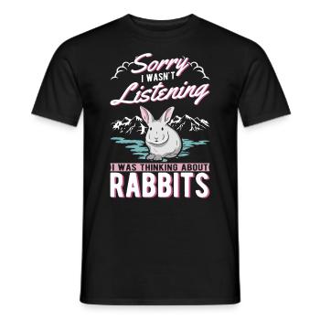 Rabbit Bunny Rabbit Rabbit Rabbit - Men's T-Shirt - black - Front - AI Model Male 178 light (178cm)