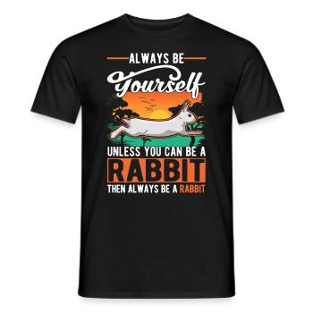 Rabbit Bunny Rabbit Rabbit - Men's T-Shirt - black - Front - AI Model Male 178 light (178cm)