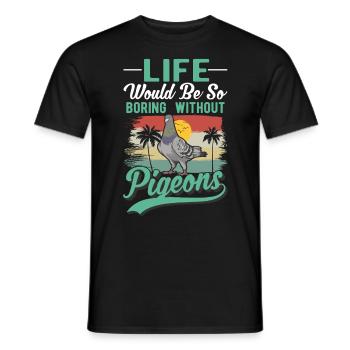 Pigeon Gift Pigeon Fancier City Pigeon Carrier Pigeon - Men's T-Shirt - black - Front - AI Model Male 178 light (178cm)
