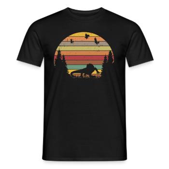 Bearded Dragon Retro - Men's T-Shirt - black - Front - AI Model Male 178 light (178cm)