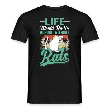 Rat Gift Domestic Rat Rat Owner - Men's T-Shirt - black - Front - AI Model Male 178 light (178cm)