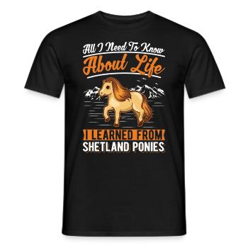 Poney Shetland Poney Shetland Shetty - T-shirt homme - noir - Devant - AI Model Male 178 light (178cm)