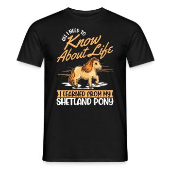 Shetland pony Shetland pony Shetty - Men's T-Shirt - black - Front - AI Model Male 178 light (178cm)