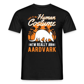 Erdferkel Human Costume Halloween Aardvark - Männer T-Shirt - Schwarz - Vorne - AI Model Male 178 light (178cm)
