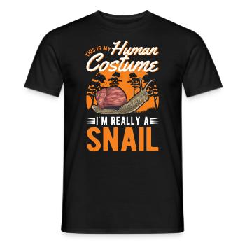 Schnecke Costume Humain Escargot Halloween - T-shirt homme - noir - Devant - AI Model Male 178 light (178cm)