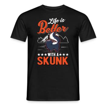 La vie est meilleure avec les mouffettes - T-shirt homme - noir - Devant - AI Model Male 178 light (178cm)