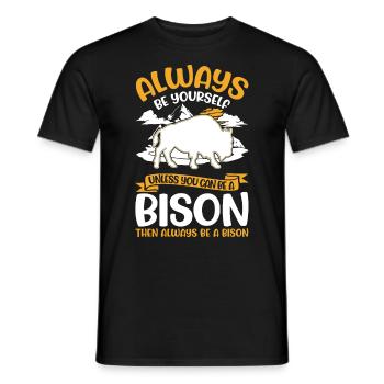 Soyez toujours vous-même Bison Buffle Büffel - T-shirt homme - noir - Devant - AI Model Male 178 light (178cm)