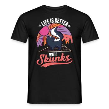 La vie est meilleure avec une moufette - T-shirt homme - noir - Devant - AI Model Male 178 light (178cm)