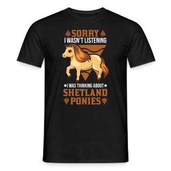 Shetland Pony Shetland-Pony Shetty - Men's T-Shirt - black - Front - AI Model Male 178 light (178cm)