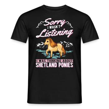 Poney Shetland Shetland-Poney Shetty - T-shirt homme - noir - Devant - AI Model Male 178 light (178cm)