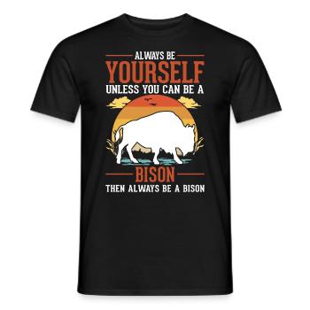 Soyez toujours vous-même Bison Buffle Büffel - T-shirt homme - noir - Devant - AI Model Male 178 light (178cm)