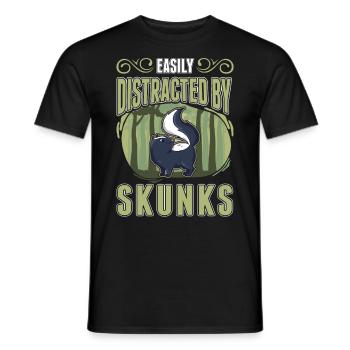 Facilement distrait par Skunks Skunk - T-shirt homme - noir - Devant - AI Model Male 178 light (178cm)