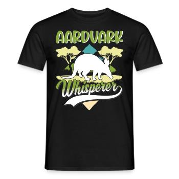 Erdferkel Flüsterer Aardvark Whisperer - Men's T-Shirt - black - Front - AI Model Male 178 light (178cm)