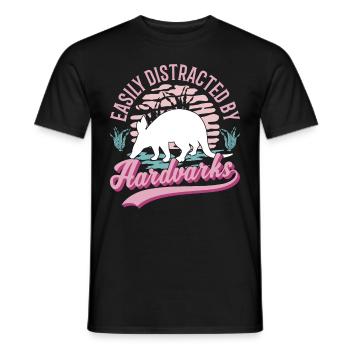 Facilement distrait par Aardvarks Aardvark Aardvark - T-shirt homme - noir - Devant - AI Model Male 178 light (178cm)