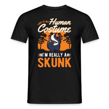 Costume de moufette Halloween - T-shirt homme - noir - Devant - AI Model Male 178 light (178cm)