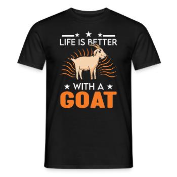 La vie est meilleure avec une chèvre - T-shirt homme - noir - Devant - AI Model Male 178 light (178cm)