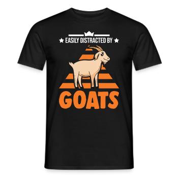 Facilement distrait par les chèvres Ziegenwirt Ziege - T-shirt homme - noir - Devant - AI Model Male 178 light (178cm)
