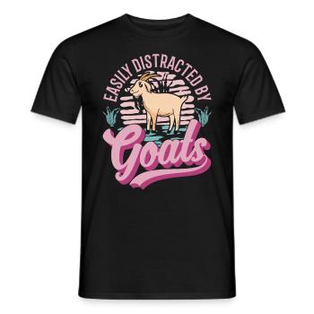 Facilement distrait par les chèvres Ziegenwirt Ziege - T-shirt homme - noir - Devant - AI Model Male 178 light (178cm)