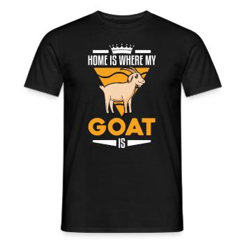 Zuhause ist wo meine Ziege ist Ziegenwirt - Männer T-Shirt - Schwarz - Vorne - AI Model Male 178 light (178cm)