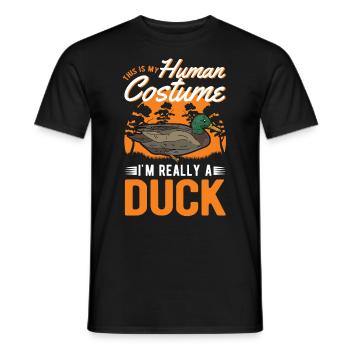 Costume de canard Éleveur de canards Halloween - T-shirt homme - noir - Devant - AI Model Male 178 light (178cm)