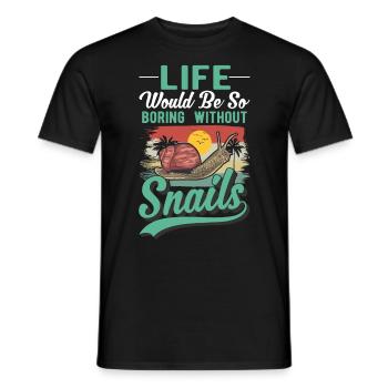 Schnecke Geschenk Weinbergschnecke - Männer T-Shirt - Schwarz - Vorne - AI Model Male 178 light (178cm)
