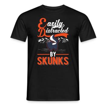 Facilement distrait par Skunks Skunk - T-shirt homme - noir - Devant - AI Model Male 178 light (178cm)