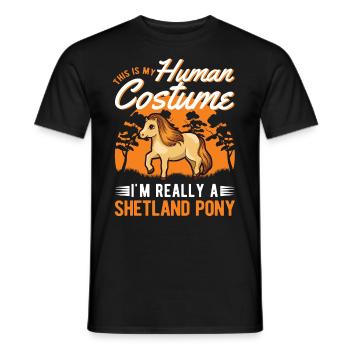 Shetland Pony Kostüm Geschenk Shetty - Männer T-Shirt - Schwarz - Vorne - AI Model Male 178 light (178cm)
