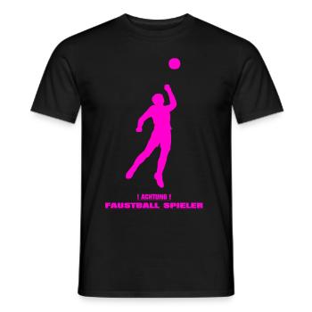 ACHTUNG FAUSTBALLSPIELER ! - Männer T-Shirt - Schwarz - Vorne - AI Model Male 178 light (178cm)