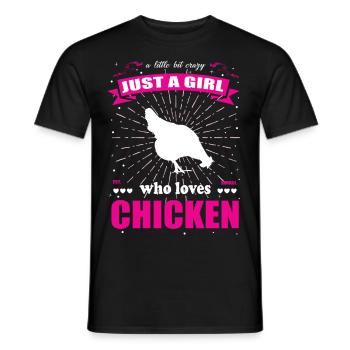 Just a Girl who loves Hühner Outfit - Männer T-Shirt - Schwarz - Vorne - AI Model Male 178 light (178cm)