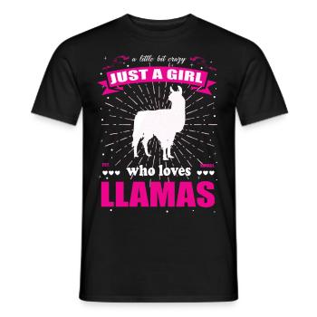 Just a Girl who loves Lamas Outfit - Männer T-Shirt - Schwarz - Vorne - AI Model Male 178 light (178cm)