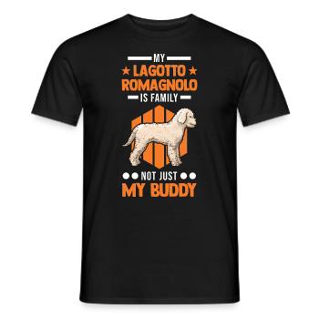 Lagotto Romagnolo Familie Wasserhund - Männer T-Shirt - Schwarz - Vorne - AI Model Male 178 light (178cm)