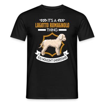Lagotto Romagnolo Ding Wasserhund - Männer T-Shirt - Schwarz - Vorne - AI Model Male 178 light (178cm)