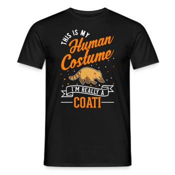 Coati Human Costume Halloween Coati Proboscis Bear - Men's T-Shirt - black - Front - AI Model Male 178 light (178cm)