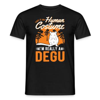 Degu Human Costume Walddegu Halloween - Männer T-Shirt - Schwarz - Vorne - AI Model Male 178 light (178cm)