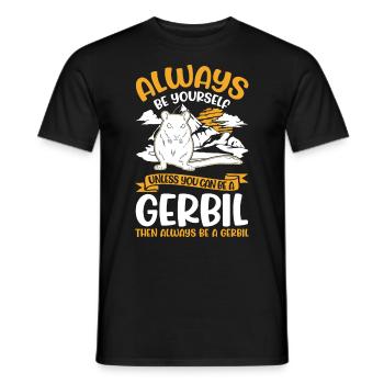 Gerbil Gift Racing Rat Gerbil - Men's T-Shirt - black - Front - AI Model Male 178 light (178cm)