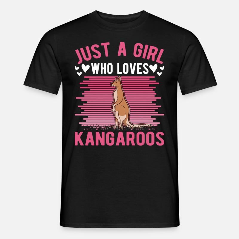 Australisches Känguru Mädchen Kangaroo - Männer T-Shirt - Schwarz