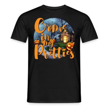 Maison hantée Halloween Viens dans mes jolies - T-shirt homme - noir - Devant - AI Model Male 178 light (178cm)