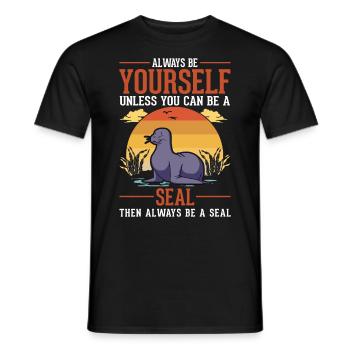 Seal Gift Sea Lion Seal Sea Lion - Men's T-Shirt - black - Front - AI Model Male 178 light (178cm)
