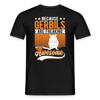 Gerbil Rennratte Rennmaus - Männer T-Shirt - Schwarz - Vorne - AI Model Male 178 light (178cm)