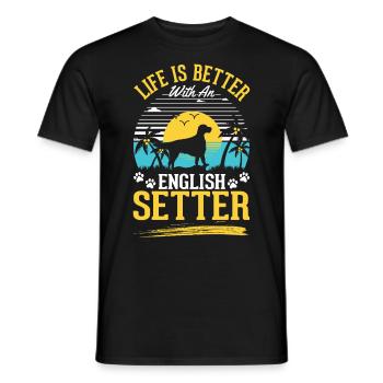 La vie est meilleure avec English Setter - T-shirt homme - noir - Devant - AI Model Male 178 light (178cm)