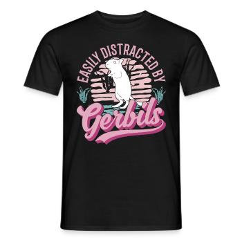 Facilement distrait par la gerbille de Gerbille - T-shirt homme - noir - Devant - AI Model Male 178 light (178cm)