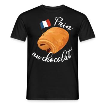 Pain au Chocolat - Lustiges französisches Essen - Männer T-Shirt - Schwarz - Vorne - AI Model Male 178 light (178cm)
