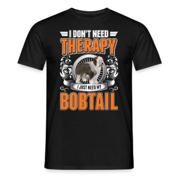 Bobtail Therapy Old English Shepherd Dog - Men's T-Shirt - black - Front - AI Model Male 178 light (178cm)