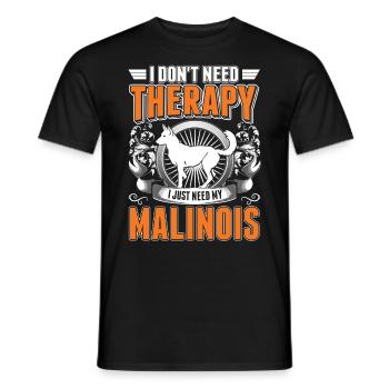 Malinois Thérapie Berger Belge - T-shirt homme - noir - Devant - AI Model Male 178 light (178cm)